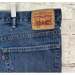 Levis Jeans 550 Mens 50 x 30 (29.5) Relaxed Fit Denim Medium Wash